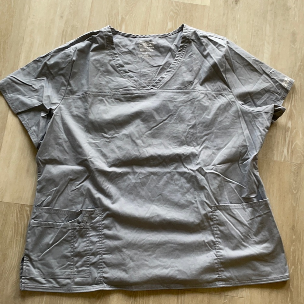 Grey Authentic Cherokee Workwear Core Strength scrubs.